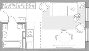 Студия квартира, вторичка, 27м2, 4/6 этаж