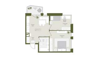 2-к квартира, вторичка, 53м2, 3/8 этаж