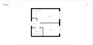 1-к квартира, вторичка, 36м2, 2/9 этаж