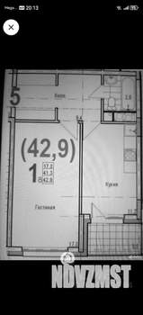 1-к квартира, вторичка, 43м2, 6/9 этаж