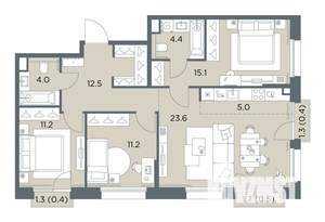 4-к квартира, вторичка, 88м2, 6/6 этаж
