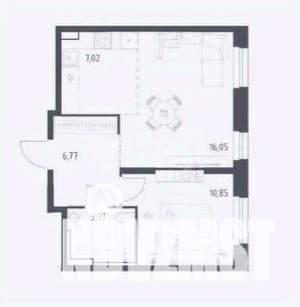 2-к квартира, вторичка, 44м2, 20/24 этаж