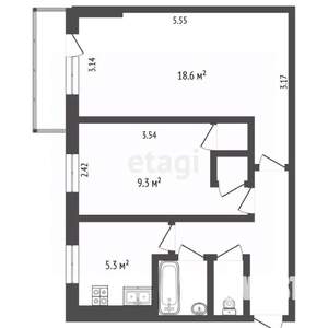 2-к квартира, вторичка, 44м2, 2/5 этаж