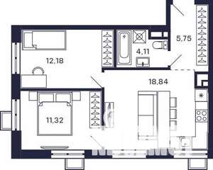2-к квартира, вторичка, 52м2, 14/28 этаж