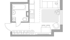 Студия квартира, вторичка, 22м2, 1/6 этаж