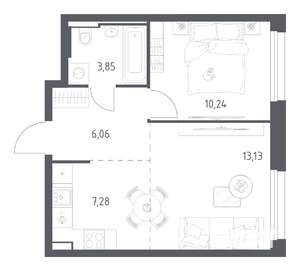 1-к квартира, вторичка, 41м2, 11/24 этаж