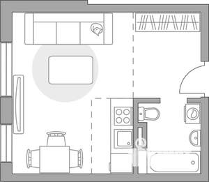 Студия квартира, строящийся дом, 27м2, 1/6 этаж