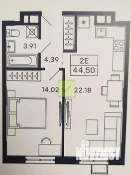 1-к квартира, вторичка, 44м2, 16/32 этаж