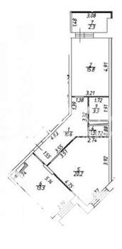 3-к квартира, сданный дом, 70м2, 8/25 этаж
