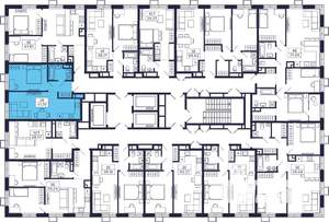 1-к квартира, строящийся дом, 43м2, 18/28 этаж