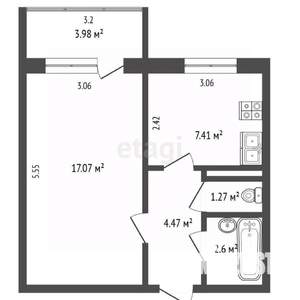 1-к квартира, вторичка, 33м2, 10/10 этаж