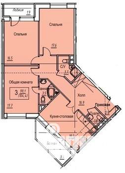 Студия квартира, вторичка, 110м2, 3/3 этаж