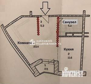 1-к квартира, вторичка, 48м2, 2/7 этаж