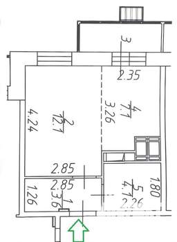 Студия квартира, вторичка, 27м2, 22/25 этаж