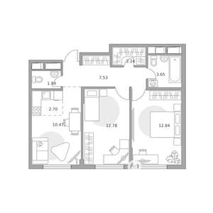 3-к квартира, вторичка, 54м2, 10/14 этаж