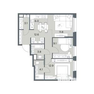 3-к квартира, вторичка, 63м2, 5/6 этаж