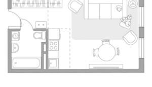 Студия квартира, вторичка, 27м2, 4/6 этаж