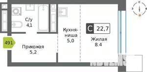Студия квартира, вторичка, 23м2, 11/32 этаж