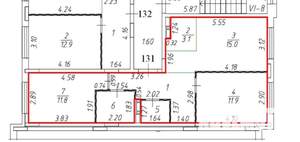 2-к квартира, вторичка, 57м2, 3/6 этаж