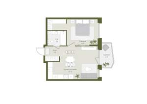 1-к квартира, вторичка, 44м2, 2/8 этаж