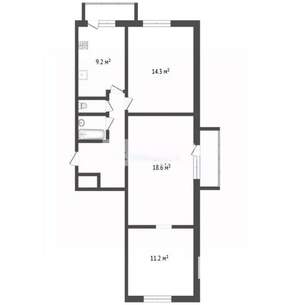 3-к квартира, вторичка, 64м2, 6/12 этаж