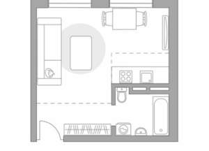 Студия квартира, вторичка, 25м2, 1/6 этаж