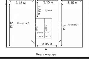 2-к квартира, вторичка, 46м2, 2/5 этаж