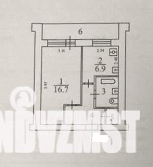 1-к квартира, вторичка, 33м2, 3/9 этаж