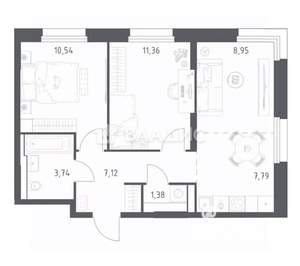 2-к квартира, вторичка, 49м2, 21/25 этаж