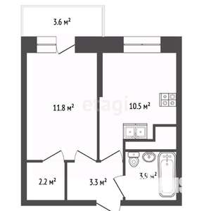 1-к квартира, вторичка, 33м2, 20/20 этаж