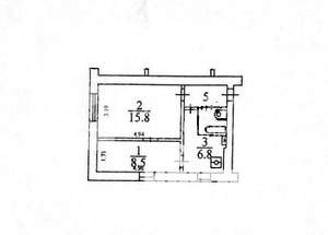 2-к квартира, вторичка, 36м2, 2/2 этаж