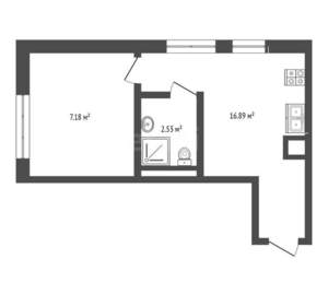 1-к квартира, вторичка, 28м2, 7/30 этаж