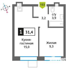 1-к квартира, строящийся дом, 31м2, 6/9 этаж