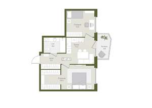 2-к квартира, вторичка, 47м2, 3/8 этаж