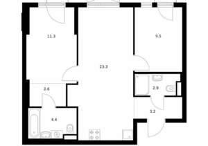 2-к квартира, вторичка, 58м2, 7/9 этаж
