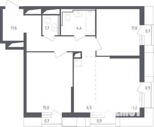 3-к квартира, строящийся дом, 67м2, 12/30 этаж