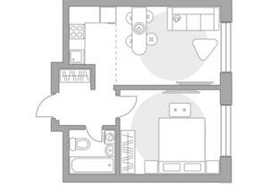 2-к квартира, строящийся дом, 35м2, 18/22 этаж