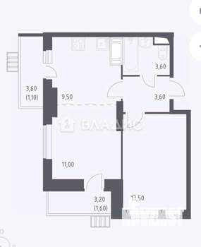 2-к квартира, вторичка, 44м2, 9/25 этаж