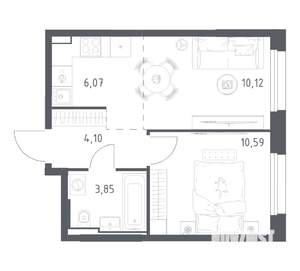 1-к квартира, вторичка, 35м2, 19/24 этаж