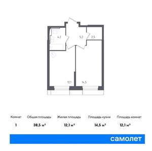 1-к квартира, вторичка, 39м2, 23/28 этаж