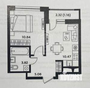 1-к квартира, вторичка, 32м2, 10/10 этаж