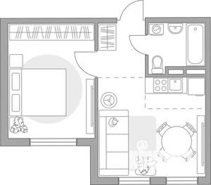 2-к квартира, вторичка, 35м2, 3/6 этаж