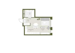 Студия квартира, вторичка, 28м2, 4/8 этаж