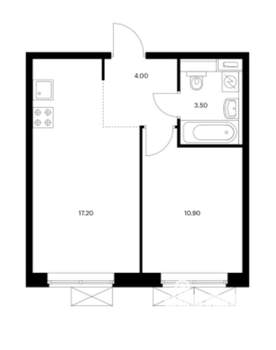 1-к квартира, вторичка, 36м2, 6/9 этаж