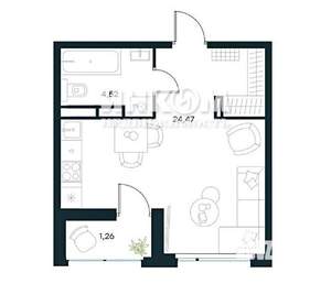 Студия квартира, вторичка, 30м2, 8/10 этаж