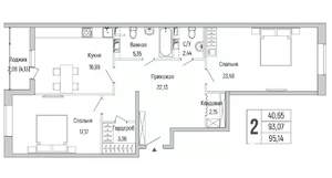 2-к квартира, вторичка, 95м2, 6/9 этаж