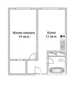 1-к квартира, вторичка, 34м2, 3/8 этаж