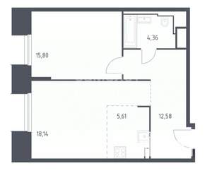 2-к квартира, вторичка, 56м2, 21/31 этаж