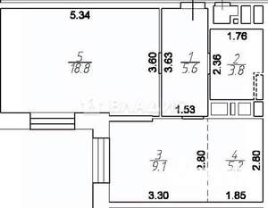 1-к квартира, вторичка, 43м2, 4/25 этаж