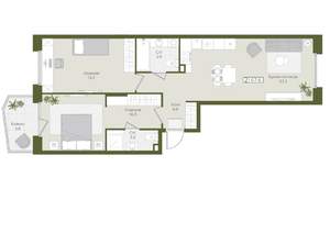 2-к квартира, вторичка, 68м2, 2/8 этаж